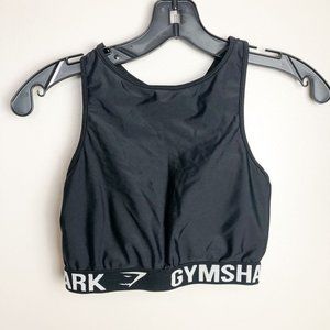 Gymshark High Neck Classic Logo Racerback Sports Bra Black XS